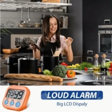 Magnetic Kitchen Timer With Large Digital Display Screen -4 Color Options, Suction Cup Ring Design, Battery Powered (Excluding AAA), Used For Cooking, Fitness, Learning And Studying - Durable Plastic Countdown Alarm Clock, Kitchen Timer Magnetic, Cooking Accessories, Vivid Kitchen Supplies, Easy To Read Display Screen, Learning Aid Tool, Modern Kitchen Supplies, Lightweight Design, Fitness Enthusiasts - White - View 4