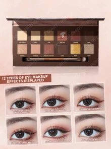 PERFECT DIARY Explorer Eyeshadow Palette 13 RED FOX, 12-Color Eyeshadow Palette With Shimmer & Matte Finishes, Highly Pigmented, Long Lasting, Blendable Makeup, Perfect For Fall Winter, Birthday Gift, Party Makeup, For Christmas Best Color - 13 RED FOX - View 7