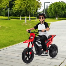 CuisinSmart 24V Electric Dirt Bike For Teens,350W Brushless Motor, 14 MPH & 35-Mile Range | Hydraulic Brakes & Spring Suspension, 130lbs Load, Off-Road Motorcycle - 紅色 - 查看 7