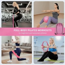 11/13 Piezas Juego de Aro de Pilates - Equipo de Fitness en Casa para Mujeres - Bandas de Resistencia para Glúteos, Pelota de Yoga Mini de 25cm, Calcetines de Yoga, Bandas Elásticas, Parches de Fuerza, Cuerda de Tracción con Bolsillo. Adecuado para Ejercicios de Piernas, Brazos y Muslos en Casa, Gimnasio, Deportes, Accesorios de Fitness, Juego de Yoga - Multicolor - Ver 8