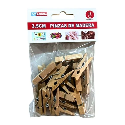 Pack de Pinzas de Madera Multiusos Naturales – Resistentes y Duraderas, Ideales para Manualidades, Decoración, Fotografía, Tendederos y Proyectos Creativos, con Acabado Suave y Diseño Ecológico que Aporta un Toque Rústico y Elegante a Cada Uso