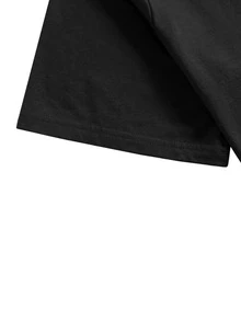 Camiseta gráfica retro de los 90 y 00 para hombres - Estética Y2K, algodón negro con diseño de estrella rosa, cuello redondo, manga corta, lavable a máquina, estilo bohemio, ropa de todas las estaciones, camiseta casual de moda de algodón - Negro - Ver 6