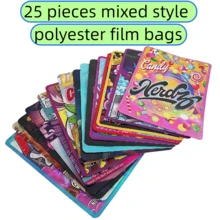 1 Pack Of 25pcs  Mixed Random 1oz(28g) PVC Mylar Resealable Jewelry Bags, Self Standing Sealed Bag, Vacuum Packaging Bag ,Jewelry Storage Bags, Food Preservation,Jewelry Display Bags, To Prevent Oxidation And Tarnish, For Storing Earrings, Necklaces, Jewelry, Small Gifts, Party Favor Bags 25pcs Random Patterns, Grass Bags, Plastic Packaging Bags, Grass Storage Bags, Candy Packaging, Resealable Bags, Ziplock Bags, 3D Bags, Polyester Film Bags, Vanilla Bags, Odor Proof Bags, Waterproof Bags, Storage Bags, And Sealed Bags,25 Mixed 20g Polyester Film Bags, Plastic Bags, Odor Proof Bags, Patterned Mailer Bags, Resealable, Suitable For Gift Packaging Of Candies, Cookies, Parties, Retail Products, And Small Handicrafts - 彩色 - 查看 5