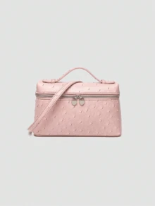 Petit sac à main pour femme, sac bandoulière carré en PU de texture d'autruche de couleur unie, convient pour la mode quotidienne et les sorties des femmes - Multicolore - Voir 13