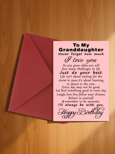 A Set Of Birthday Greeting Cards Exclusively For Granddaughters, Filled With Inspiring And Positive Messages. This Versatile Gift Is Suitable For Various Occasions. Whether For Valentine's Day, Christmas, Halloween, Or Simply To Wish Them 'good Luck' Or Express 'thanks' In Daily Life, This Card Conveys Love And Support For Your Granddaughter, Combining Both Practicality And Emotional Value.