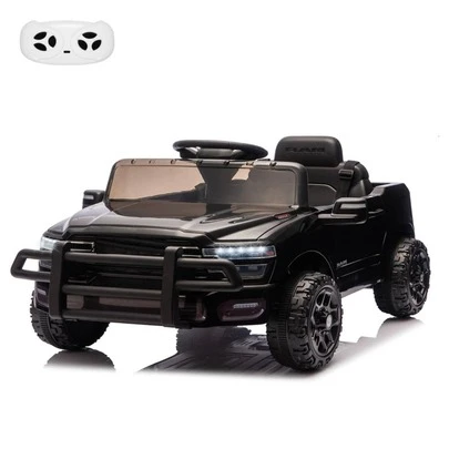 CuisinSmart 12V V Ride On Truck For Kids With Parent Remote Control | Licensed Electric Car With Music, LED Lights & Safety Belt | 2 Speed Modes, Suspension, Double Doors