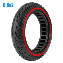 LYLT001-2 Neumático sólido Honeycomb - M365/M365 Pro - 8.5 pulgadas - 8.5*2 pulgadas - 36 ranuras - Coilover - Carretera - Rojo, para patinetes eléctricos - Material: negro, universal, multicolor, duradero (paquete individual) - Negro - Ver 8