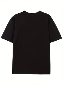 Camiseta gráfica para hombres - Camiseta de manga corta fácil y fresca para atuendos casuales de verano - Diseño unisex - Negro - Ver 2