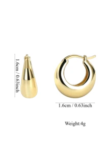 Charm-In 1对18K镀金空心耳环，小号，适合日常佩戴 - 金色CYE0378 - 查看 5