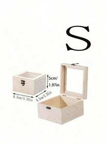 1pc Elegant Minimalist High-End Wooden Storage Box For Home Organization, Versatile Gift Box, Stylish Jewelry Box With Glass Lid, Perfect For Preserved Flower Packaging, Ideal For Special Occasions And Thoughtful Gifting, Enhance Your Decor With Functional Charm, Perfect For Holidays And Celebrations, A Must-Have For Modern Living Spaces