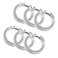 10pcs/6pcs Gantungan Kunci Kristal Berkilau, Gantungan Kunci Bling, Aksesoris Fashion Cocok Untuk DIY, Gantungan Kunci Logam Perhiasan Bentuk Logam dengan Pengait Pegas, Gantungan Kunci Logam Luar Ruangan Klip Gantungan Kunci Kait Pengait Tali Anjing, Hadiah Hari Valentine, Set Pasangan, Hadiah Natal - MultiWarna - View 10