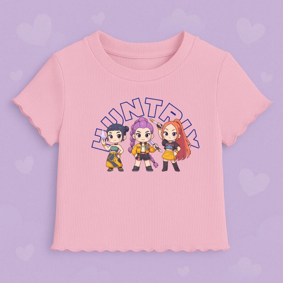 Warriors Kpop Kids' T-Shirt - Stylish Fashion For Girls And Teens - Hồng - Xem 1