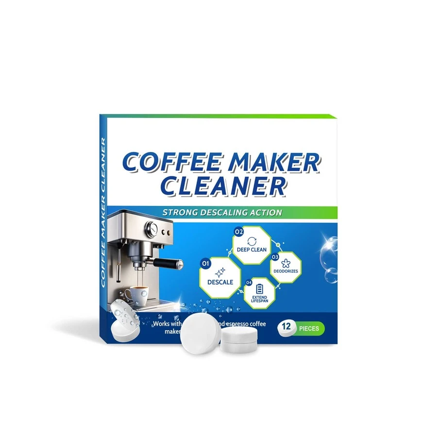 [Arrive In Three Days] 1/2/3 Boxes AMZ Coffee Machine Cleaning Tablets Daily Gentle Cleaning Stains And Scales Portable Universal Coffee Machine Cleaning Care Tablets - A Box Of 12pieces - View 1