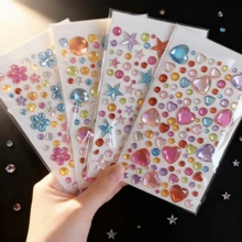 1/3/4 miếng, Bộ nhãn dán đá quý thủ công DIY, Nhãn dán trang trí bằng bột vàng lấp lánh Acrylic, 4 kiểu (Tròn/Sao/Hoa/Trái tim), Miếng dán sáng tạo hình kim cương nhiều màu, Vật dụng cần thiết cho lớp học, Đồ dùng văn phòng, Giá rẻ, Bút dạ, Trường học, Giáng sinh - Nhiều màu - Xem 1