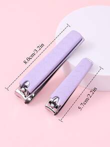 2pcs Nail Clippers Set, Pink & Purple Stainless Steel Manicure Tools With Soft Silicone Handles, Portable Travel Nail Care Kit, Unisex, Suitable For Home And Travel, Professional Pedicure & Manicure Set, Essential Beauty Accessory, Durable Toenail & Fingernail Trimmer, Travel-Friendly, Affordable, Great Gift For Women, Valentine's Day Gift - Multicolor - View 8