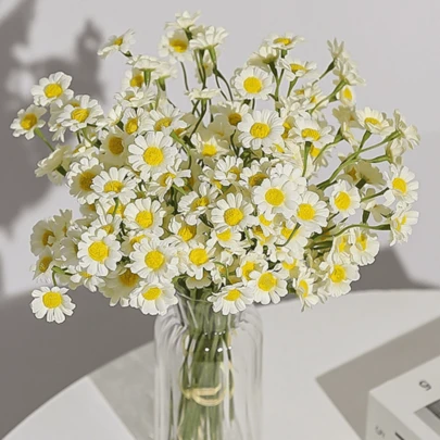80pcs Artificial Small Daisy Flowers, 27cm, Suitable For Wall, Living Room, Bedroom, Wedding, Party Decoration, Tabletop Decor. Home, Desktop, Kitchen, Wedding, Dining Table, Center Piece, Office, Garden, Outdoor, House, Yard Decoration, Suitable For Spring, Summer, Autumn, Winter.