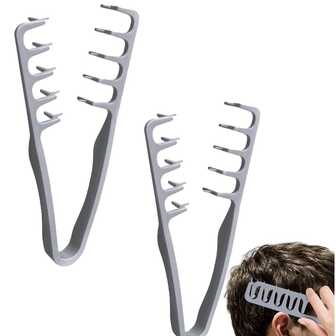 2pcs Foldable Textured Comb, Wide-Tooth Comb, Fluffy Bangs Styling Tool, Cover Seam Bangs Brush, Unisex Bangs Brush