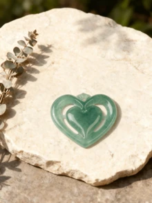 1pc Bohemian Style Natural Jade Pendant, Heart/Fox/Clover And Other Shapes To Enhance Spirituality And Energy, Suitable For DIY Jewelry Making, Necklaces, Bracelets And Other Natural Stone Jewelry - Multicolor - View 9