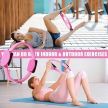 11/13 Piezas Juego de Aro de Pilates - Equipo de Fitness en Casa para Mujeres - Bandas de Resistencia para Glúteos, Pelota de Yoga Mini de 25cm, Calcetines de Yoga, Bandas Elásticas, Parches de Fuerza, Cuerda de Tracción con Bolsillo. Adecuado para Ejercicios de Piernas, Brazos y Muslos en Casa, Gimnasio, Deportes, Accesorios de Fitness, Juego de Yoga - Multicolor - Ver 5