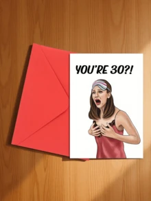1 Juego de 30 tarjetas de cumpleaños (con sobre) para ella - "Treinta y próspera", llena de energía - "Treinta y próspera" - Regalo para tu mejor amiga - "Treinta y próspera" - Tarjeta de cumpleaños con expresión sorprendida exagerada - Estilo 1 - Ver 5