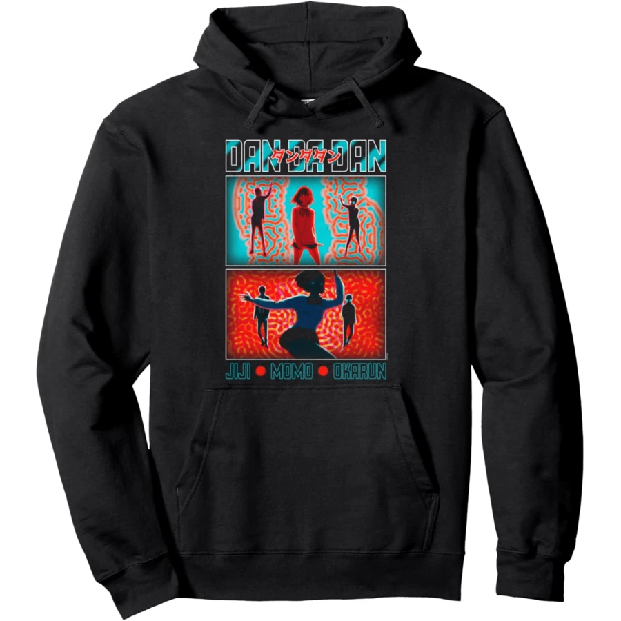 Dan Da Dan Colorful Opening Sequence Dance Anime Pullover Hoodie - 黑色 - 查看 1