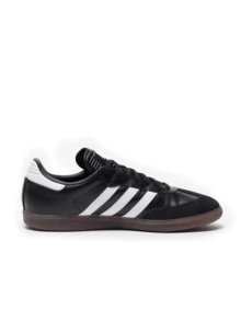 Adidas Samba Junior室内足球鞋，真皮鞋面，防滑橡胶外底，耐穿舒适，标准版型，系带设计，适合健身房训练、学校运动和日常穿着，男女童通用，黑色 IF1945 - 黑色 - 查看 3