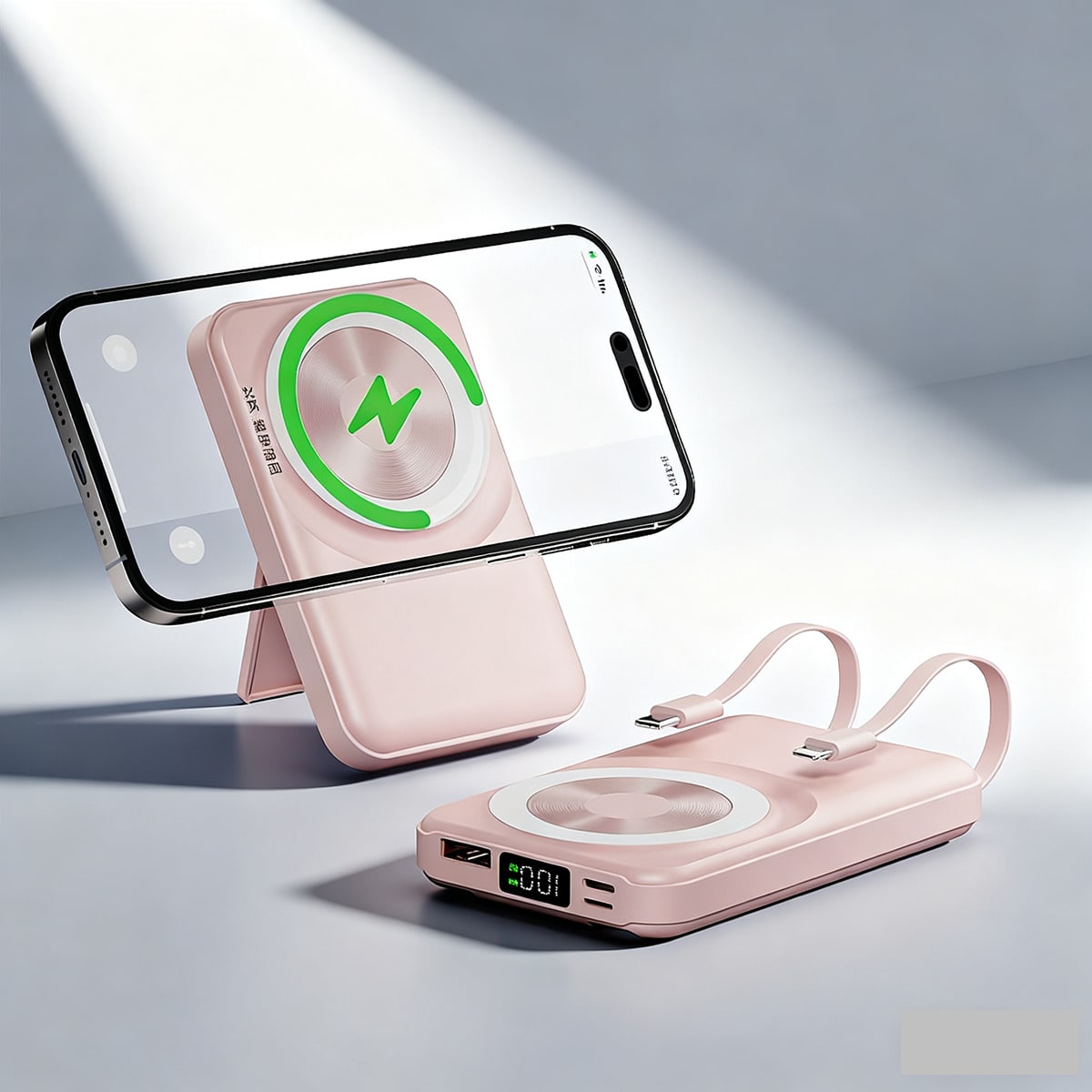 Fast Charging Power Bank 10000mAh/5000mAh Mini Wireless Portable Charger Fast Power Bank Type-C & Micro USB Input USB Output LED Power Display Compatible With IPhone 16/15/14/13/12 Series And Android Phones An Essential Travel Accessory Portable Magnetic Charger Magnetic Fast Charging Power Bank Portable Fast Power Bank Valentine's Day Gift Travel Accessory