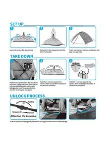 Tienda de Campaña Familiar para 3 Personas | Portátil y Fácil de Instalar - Azul - Ver 5