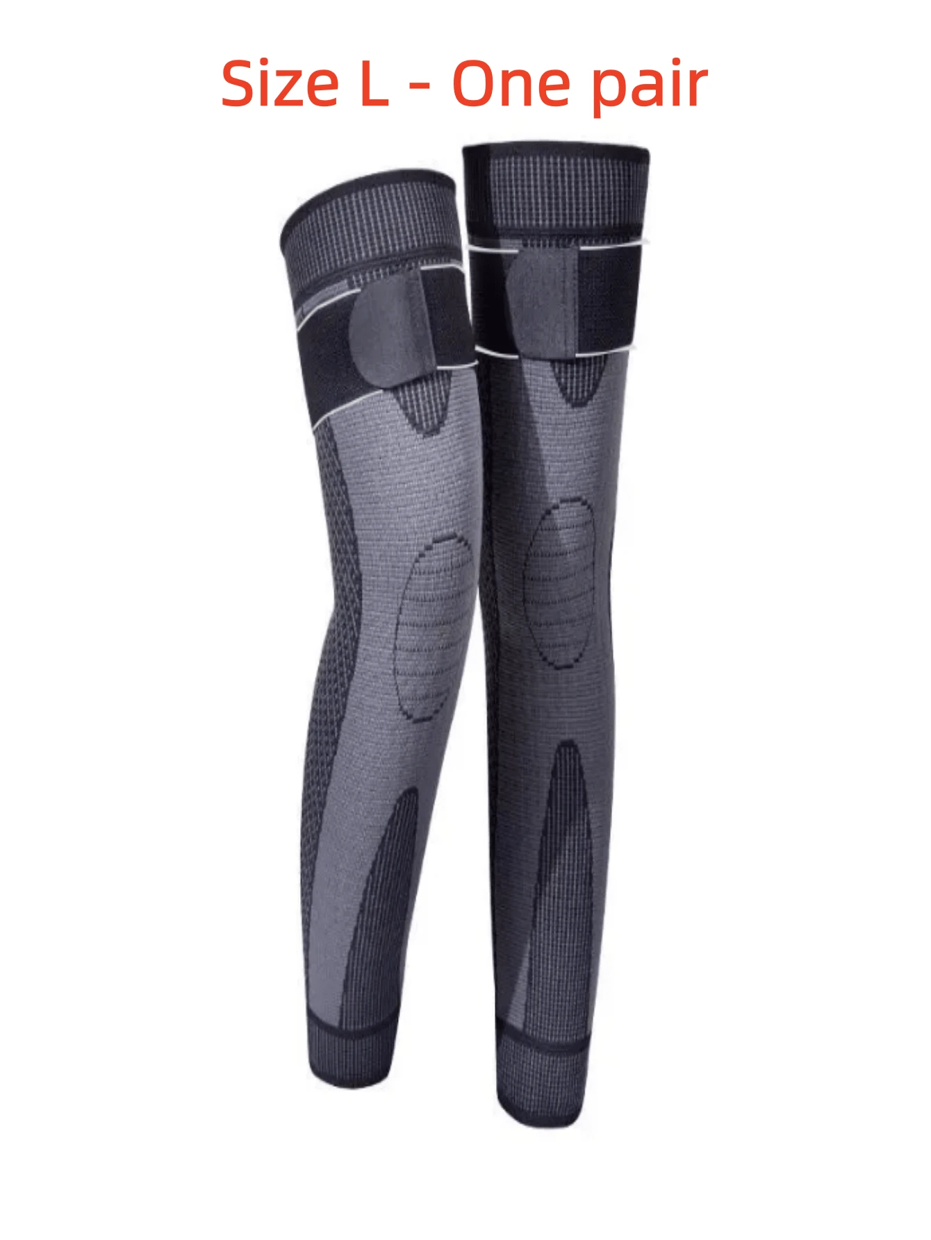 A Pair,Self-Heating Knee Braces With Acupressure Massage And Shaping Functions, Equipped With Non-Slip Straps And Full-Length Compression Leg Sleeves. Suitable For Winter Use; Suitable For Sports Such As Basketball And Cycling; Unisex, Size L. - L: 18,1"-20,4" 46cm-51cm - Xem 1