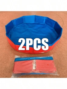 1Pc Large Portable Foldable Sand Table - Only For Those Over 14 Years Old - Durable Thick Oxford Non-Woven Fabric Structure, Wear-Resistant, Sturdy Foldable Structure Enhances Durability, Easy To Store And Transport, Lightweight Foldable Design, All-Weather Outdoor Beach Game Accessories, Blue/Red Square Sand Box, And Materials, Summer Outdoor Game Toys