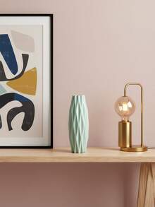 1个现代简约塑料仿陶瓷花瓶，北欧波西米亚风格，中性米色高圆柱螺旋纹理花瓶，适用于蒲苇草人造花，家居客厅卧室浴室办公室装饰，婚礼复活节春季乔迁礼物 - 白色 - 查看 15