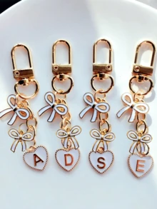 Metal Butterfly Letter Keychain, Elegant Butterfly Letter Enamel Keychain, A-Z Alloy Keychain, Best Accessory Of The Season, Fashionable Classic Feminine Romantic Charm, Ideal Birthday Gift, Metal Ladies Keychain Decor, Suitable For Dating, Vacation, Beach, Commuting, Study, Work, Ideal Gift For Sisters, Girlfriends, Friends, Partners, Mother's Day Exquisite Gift, Bag Pendant