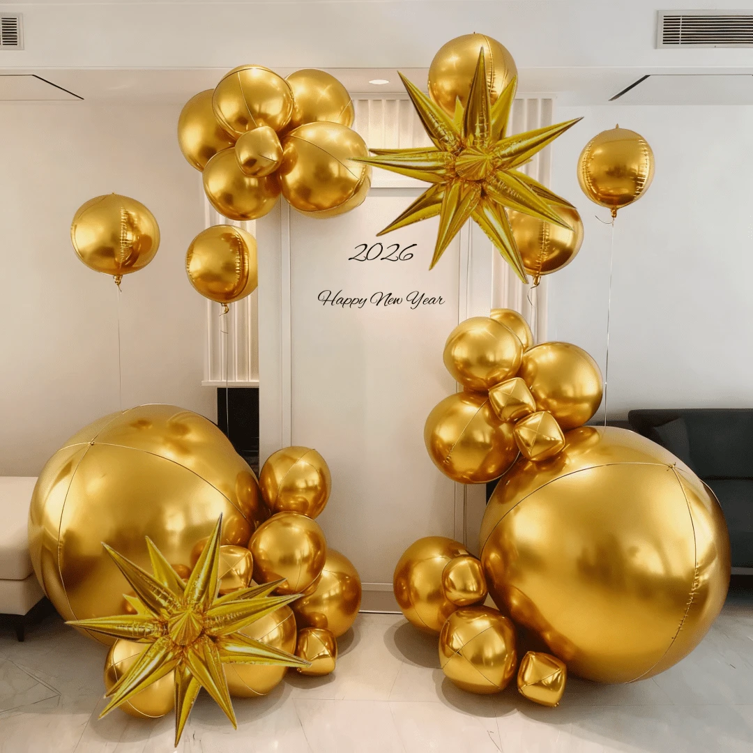 10in/18in/22in/32in/50in Extra Large Foil Balloons, 4D Gold Color For Birthday, New Year Party, Home Decor - Gold - View 1