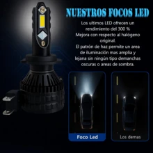 Kit 2 Bombillas LED Faros Delanteros 2 Chips Diodos H7 H    8/H9/H11 HB3/9005 HB4/9006 | Luz Blanca 24000LM 6000k | Autos SUV Camioneta Motocicletas Universal Impermeable Fácil Instalacion Super Brillante Alta Potencia Vmingo Mexico - K40 H7 - Ver 4