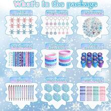 146count Frozen Party Favors, Snowflake Birthday Party Favors With Notebooks Pens Stampers Stickers, School Stationery Set Birthday Supplies, Goodie Bag Stuffers Classroom Gift Reward Prize For Kids - 彩色 - 查看 2