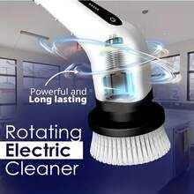 Cepillo de limpieza eléctrico inalámbrico recargable de 1800mAh, resistente al agua IPX7, limpiador de baño y ducha con 9 cabezales de cepillo reemplazables para baño, piso de madera dura, pared, cocina, ducha, vidrio, automóvil, ajustable a 2 velocidades con mango extendido - Multicolor - Ver 8