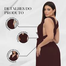 Women's Long Dress, Multiple Ways To Wear, Multi-Use, Tie-Front, Infinity Style, Party, Graduation, Elegant - Rust Brown - View 6