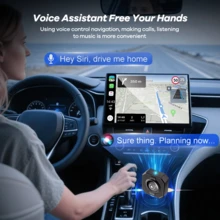 REMAX Adaptor Carplay wireless 2 în 1 compatibil cu Apple CarPlay și Android Auto; Dimensiune mini; Plug & Play; Adaptor wireless Car Play compatibil cu iPhone IOS 6+, Android 11+, conexiune rapidă și stabilă; Accesorii auto, accesorii auto super practice