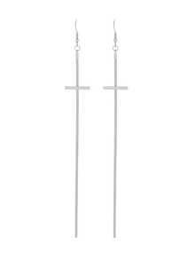 1pc Extra Long Stainless Steel Women's Earrings, Tassel Dangle Earrings, Punk Style, Gold Rectangular Shape With Tassel Detail To Flatter Face Shape, Suitable For Daily Wear, Parties, Music Festivals, Autumn/Winter Outfits - Earrings - View 6