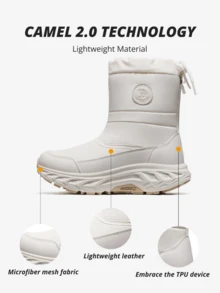 CAMEL CROWN Outdoor Boots, Warm Fleece Snow Boots, Waterproof Anti-Slip For Winter - White - View 6