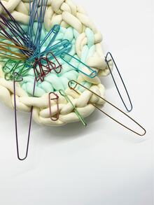 6pcs Large Colorful Aluminum Safety Pins, Lightweight Rust-Resistant Pins For Knitting, Sewing, Clothing DIY Crafts - Multicolor - View 6