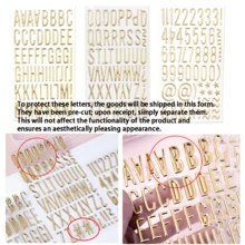 3D立体烫印英文字母气泡贴纸，立体金色视觉效果，1英寸大尺寸单张装饰贴纸，DIY手账配件金属立体粘贴贴纸，毕业帽装饰，节日礼物装饰贴纸，适用于DIY手工、剪贴簿、日记本、水瓶、笔记本电脑、手机壳等。返校用品，毕业季装饰贴纸 - 金色 - 查看 7