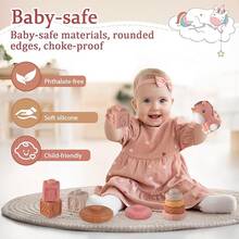 Montessori Sensory Toys, 5 In 1 Montessori Baby Toys Set For 1+ Year With Stacking Building Blocks, Xylophon, Sorting Stacking Toys, Learning Educational Toy For 1 Year Birthday - 彩色 - 查看 3