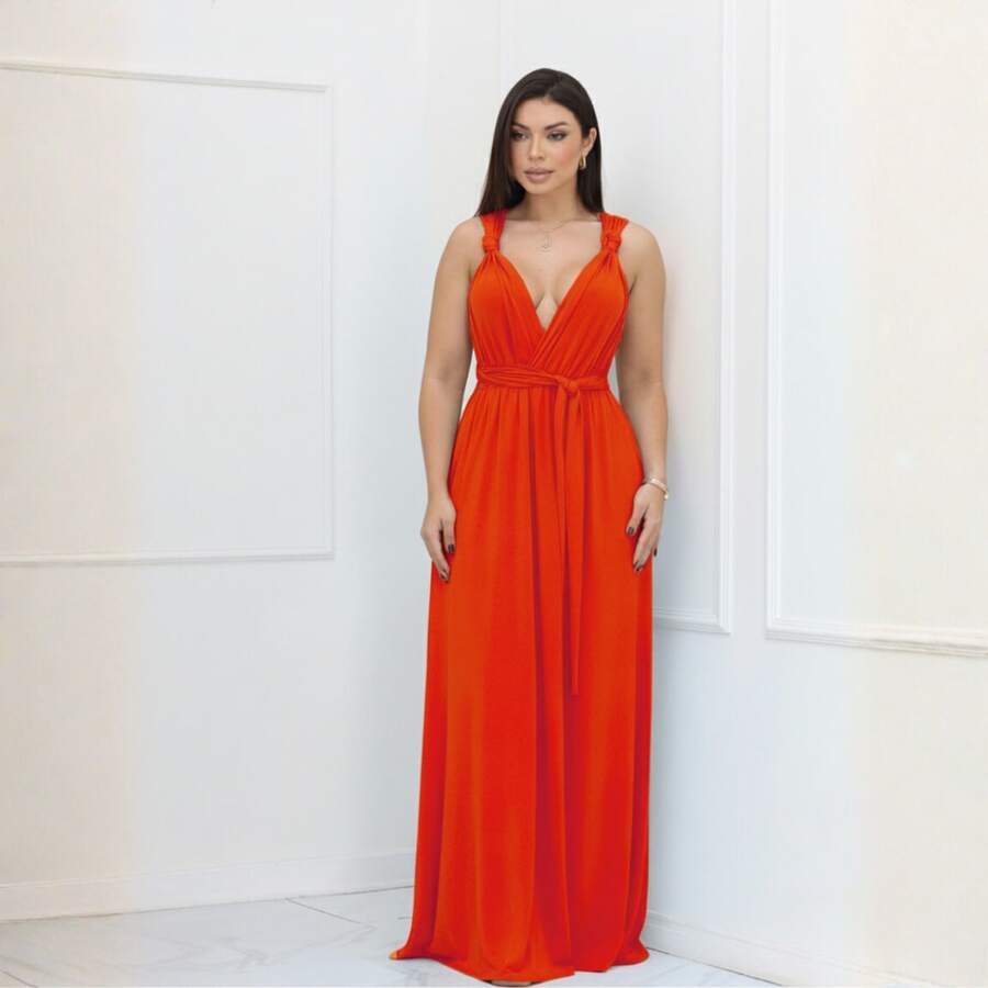 Women Dresses - Orange - View 1