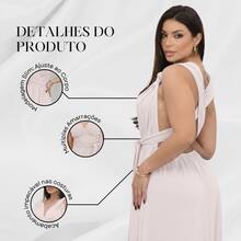 Women's Long Dress, Multiple Ways To Wear, Multi-Use, Tie-Front, Infinity Style, Party, Graduation, Elegant - Rosa claro - Ver 6