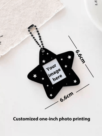 1 pieza Tarjeta de foto de acrílico personalizada, diseño minimalista de estrella, adecuada para fotos de identificación, llaveros, decoración de bolsos, recuerdos de fans de anime/ídolos