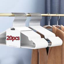 10/20pcs Non-Slip Clothes Hangers, 41cm Adult Upgraded Seamless Design, Multifunctional With Grooved Shoulders, Firm Grip - Durable Essential For Home And Dorm, Suitable For Adult And Children Clothing - Multicolor - View 9