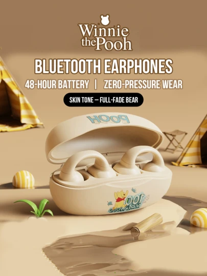 Auriculares Bluetooth 5.3 de gama completa J01 - Batería de 48 horas, batería de 3.7V 200mAh, sonido envolvente de 360°, micrófono a prueba de ruido CVC 8.0, emparejamiento con un solo toque, estuche de carga con diseño de oso de peluche suave y mate, resistente al agua IPX4, control táctil inteligente, carga rápida USB-C, empaque de caja de regalo de lujo, adecuado para niños, adultos, viajes, trabajo, juegos, teatro en casa, edición de coleccionista #BearAudio 2024, excelente aislamiento de ruido, compatible con una amplia gama de dispositivos