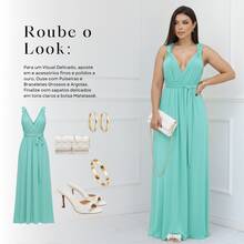 Women's Long Dress Various Ways To Use Multipurpose Infinity Tie Party Graduation Elegant - verde menta - Ver 7
