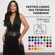 Women's Long Dress Various Ways To Use Multipurpose Infinity Tie Party Graduation Elegant - Black Sequin - View 2